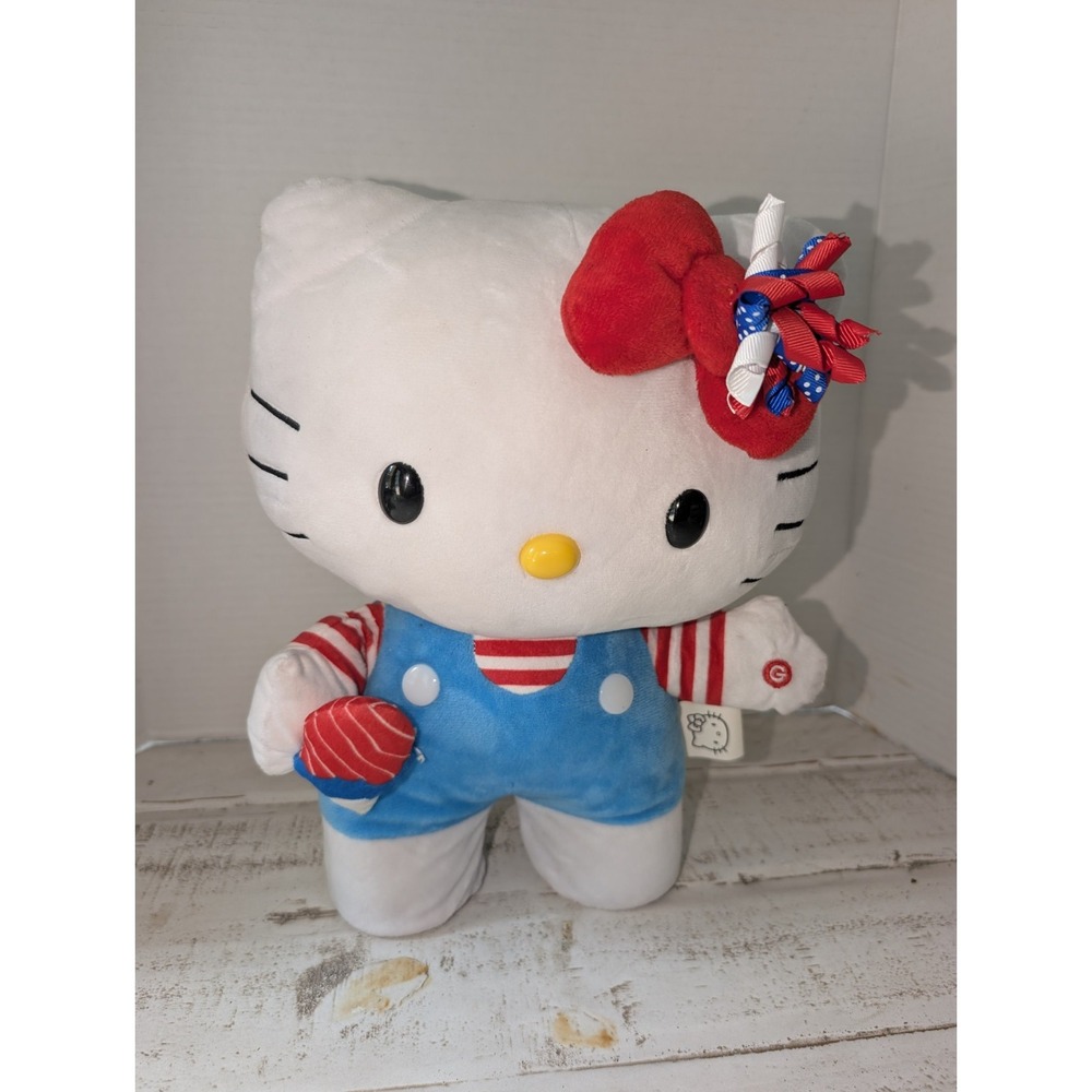 Hello Kitty 4th Of July Side Stepper Animated Plush Tested WORKS